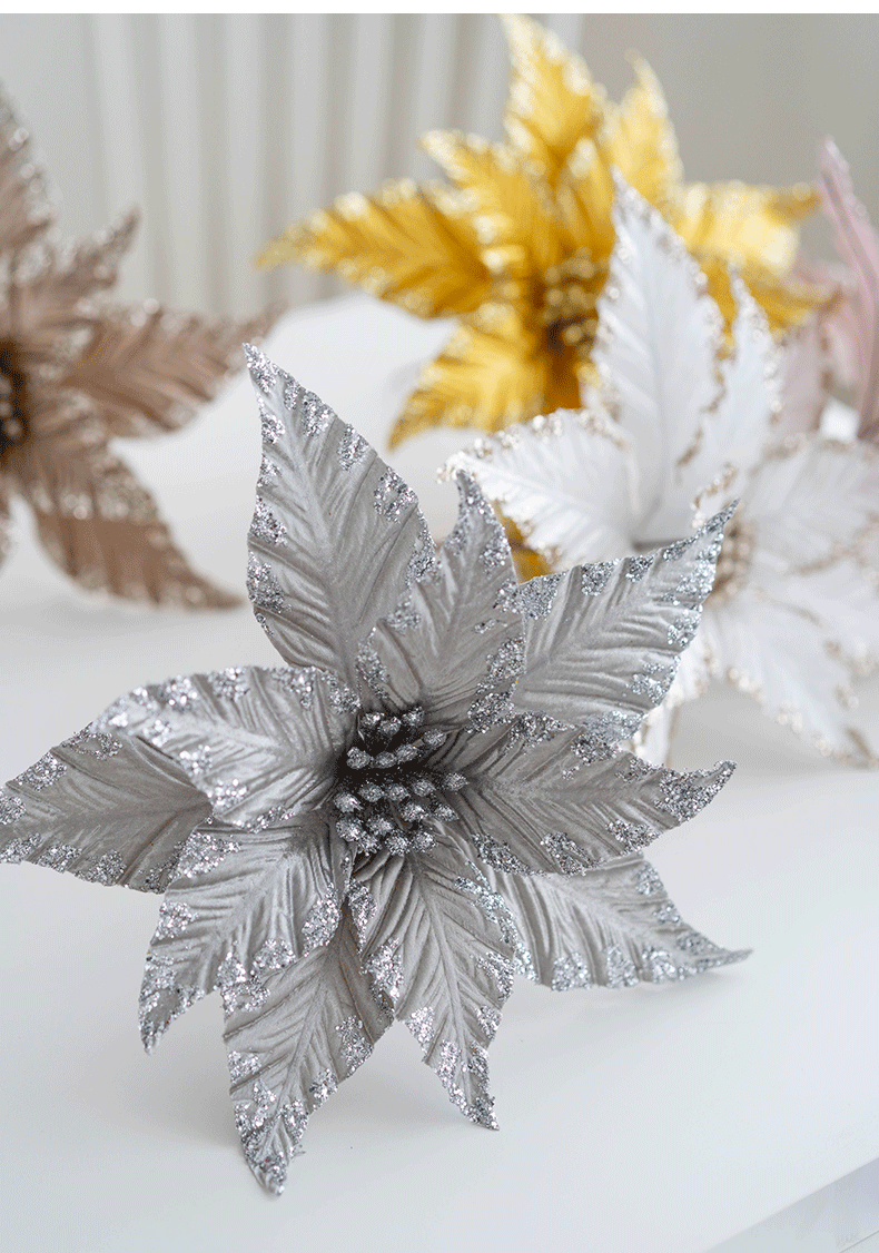 Flores de Pascua artificiales de 9.8" para bodas y eventos