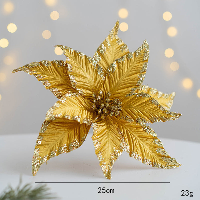 Flores de Pascua artificiales de 9.8" para bodas y eventos - Rojo