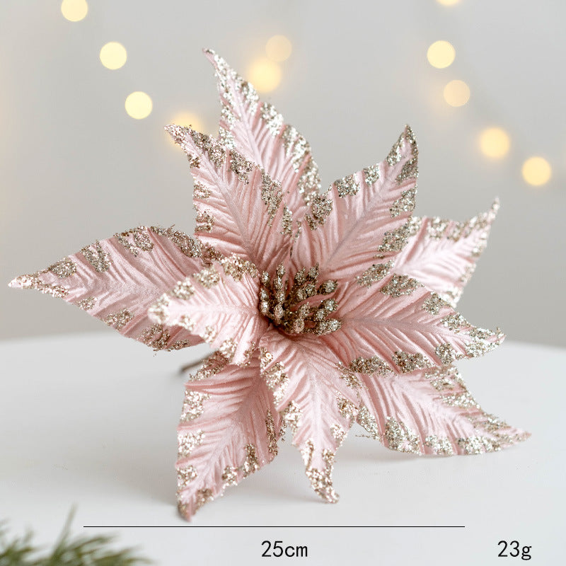 Flores de Pascua artificiales de 9.8" para bodas y eventos - Marrón
