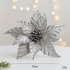 Flores de Pascua artificiales de 9.8" para bodas y eventos - Blanco