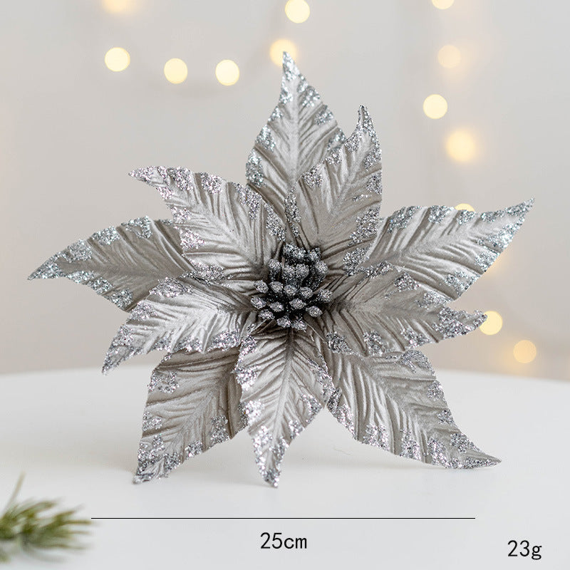 Flores de Pascua artificiales de 9.8" para bodas y eventos - Blanco