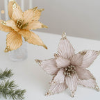 Flores de Pascua artificiales de 9.8" para bodas y eventos - Dorado