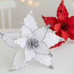 Flores de Pascua artificiales de 9.8" para bodas y eventos - Lake azul