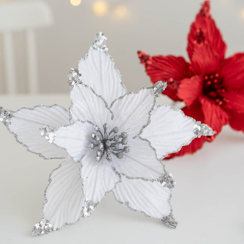 Flores de Pascua artificiales de 9.8" para bodas y eventos - Lake azul