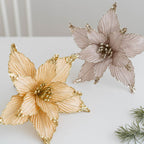 Flores de Pascua artificiales de 9.8" para bodas y eventos - Blanco