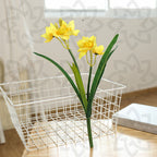 Narcisos artificiales de 17.7" para bodas y eventos - Blanco-amarillo