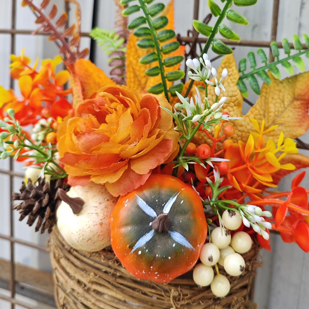 Calabazas artificiales con resistencia a los rayos UV de 19" x 19" para jardín, balcón y terraza