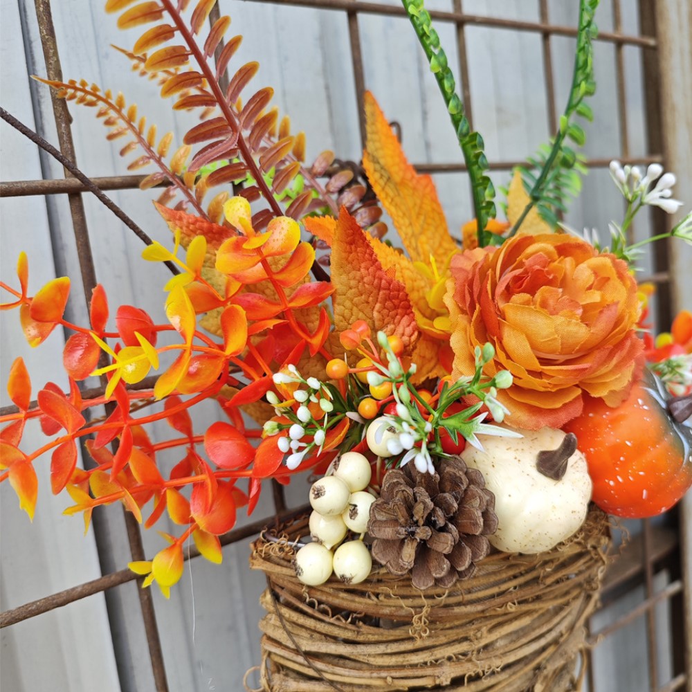 Calabazas artificiales con resistencia a los rayos UV de 19" x 19" para jardín, balcón y terraza
