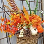 Calabazas artificiales con resistencia a los rayos UV de 19" x 19" para jardín, balcón y terraza