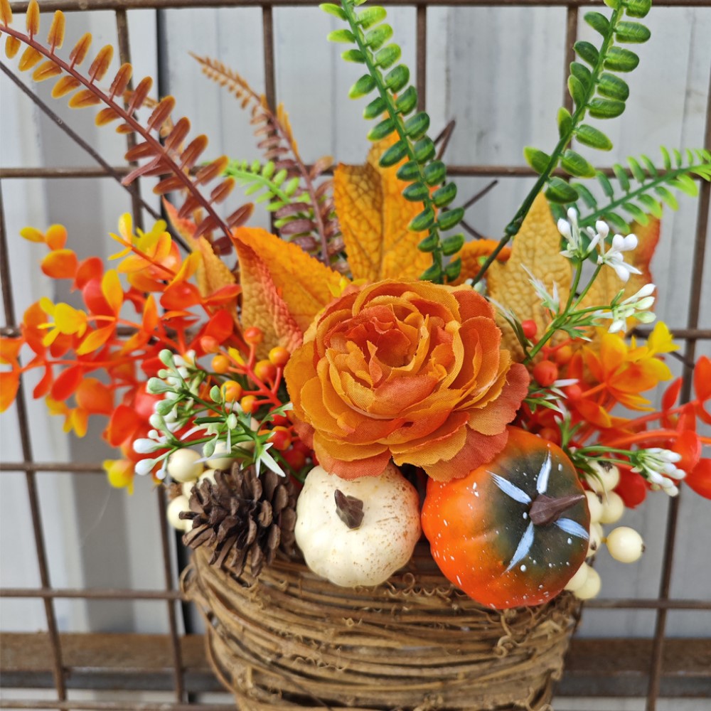 Calabazas artificiales con resistencia a los rayos UV de 19" x 19" para jardín, balcón y terraza