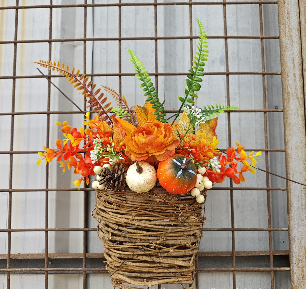 Calabazas artificiales con resistencia a los rayos UV de 19" x 19" para jardín, balcón y terraza - Naranja