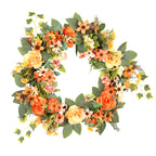 Peonías artificiales de 16" para decoración de otoño - Naranja/champán/rosa