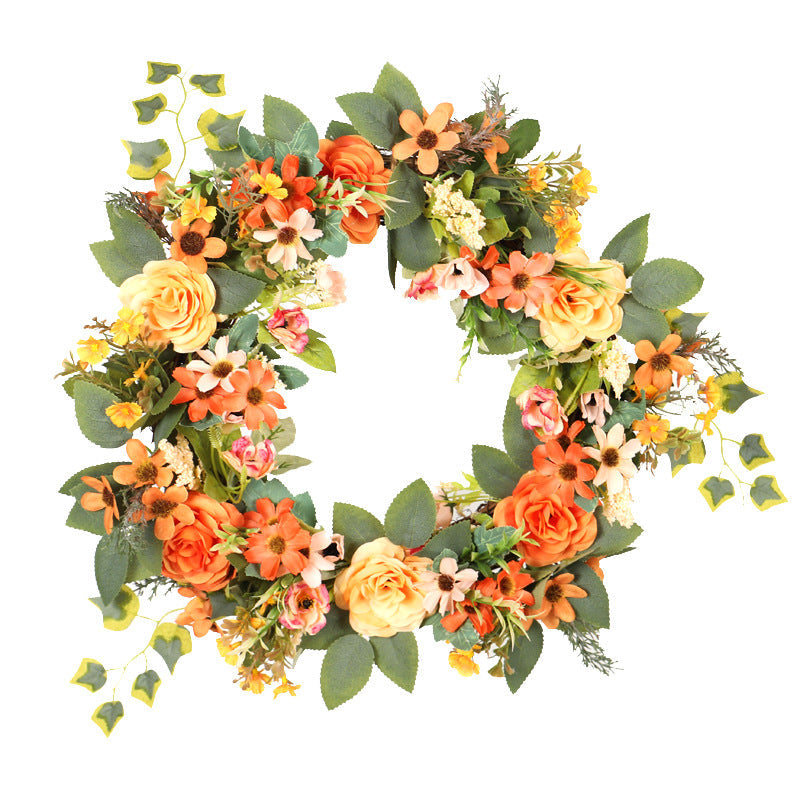Peonías artificiales de 16" para decoración de otoño - Naranja/champán/rosa