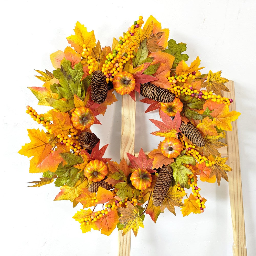 Calabazas artificiales de 19" x 19" para decoración de interiores - Naranja 21.6"