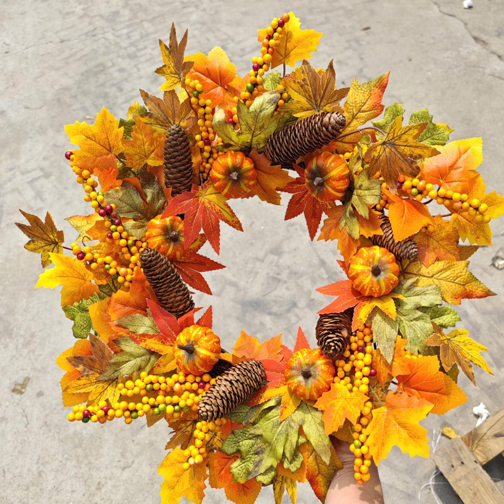Calabazas artificiales de 19" x 19" para decoración de interiores - Naranja 23.6"