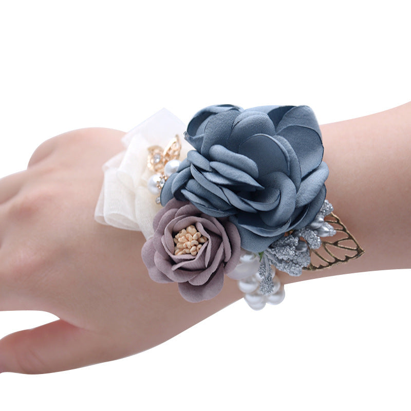 Corsage artificial de 4" x 4" para bodas y eventos - Azul empolvado