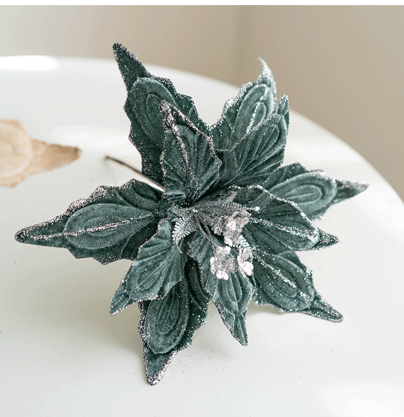 Flores de Pascua artificiales de 11" para bodas y eventos - Dark champán