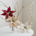Flores de Pascua artificiales de 11" para bodas y eventos - Rosa
