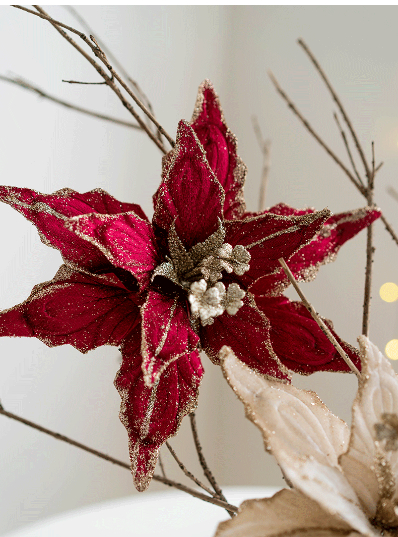 Flores de Pascua artificiales de 11" para bodas y eventos