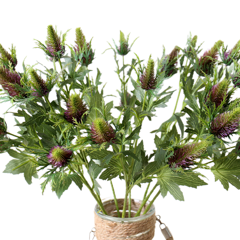 Tallos artificiales con tacto real de 26" para bodas y eventos - Verde-morado
