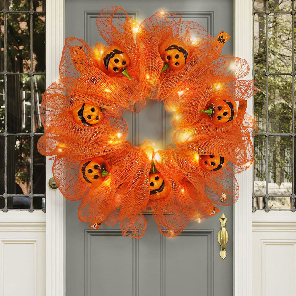 Calabazas artificiales de 17" x 17" para decoración de interiores - Naranja 13.7" (without light)
