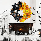 Hojas de arce artificiales de 17" x 17" para decoración de interiores - Negro/naranja With light