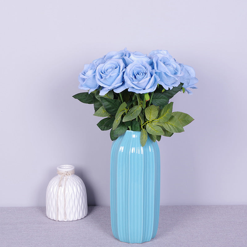 Rosas artificiales de 19" x 4" 10 piezas para bodas y eventos - Blanco