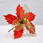 Flores de Pascua artificiales de 8" para bodas y eventos - Rojo
