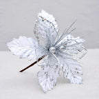 Flores de Pascua artificiales de 8" para bodas y eventos - Plateado