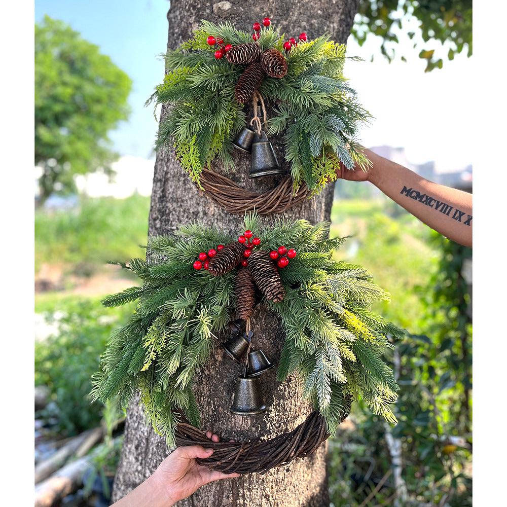 Ramas de pino artificiales con resistencia a los rayos UV de 29" x 29" para jardín, balcón y terraza - Verde 21.6"