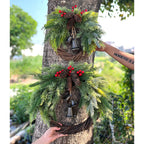 Ramas de pino artificiales con resistencia a los rayos UV de 29" x 29" para jardín, balcón y terraza - Verde 21.6"