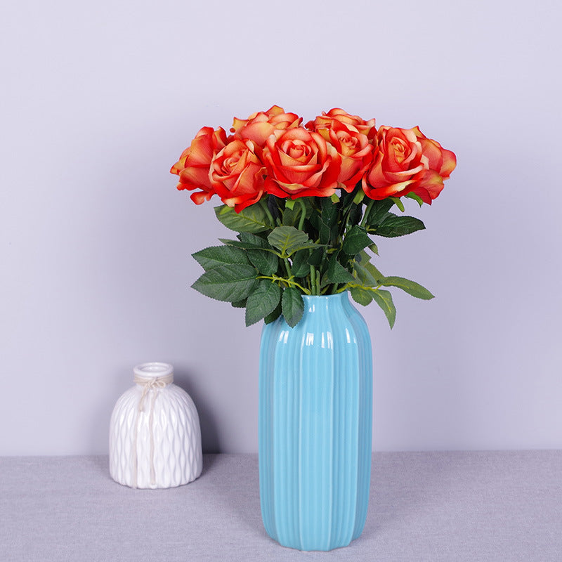 Rosas artificiales de 19" x 4" 10 piezas para bodas y eventos - Azul claro