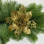Flores de Pascua artificiales de 6" x 6" 50 piezas para bodas y eventos - Dorado