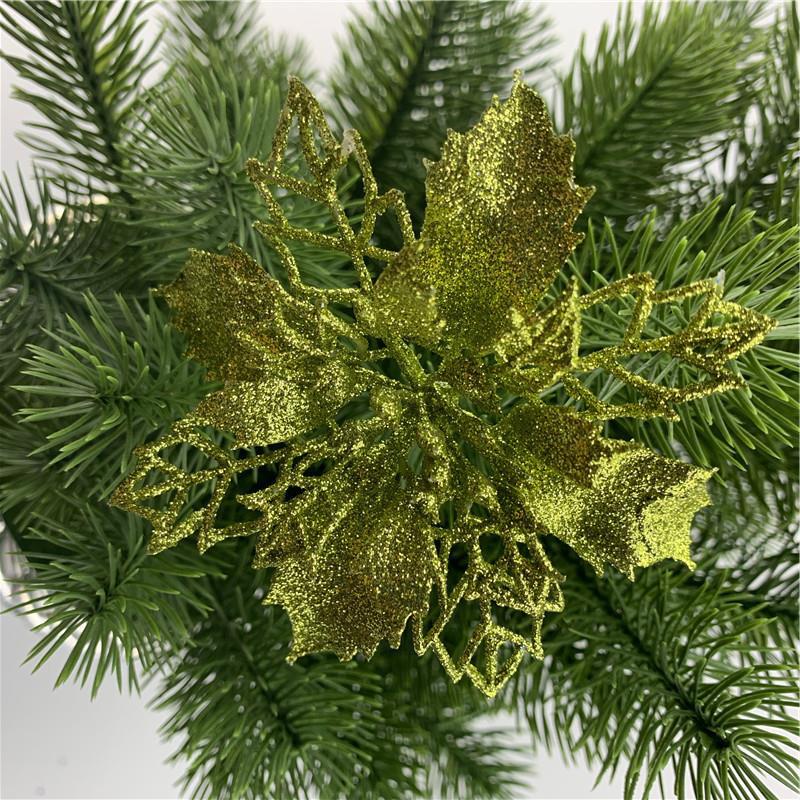 Flores de Pascua artificiales de 6" x 6" 50 piezas para bodas y eventos - Verde