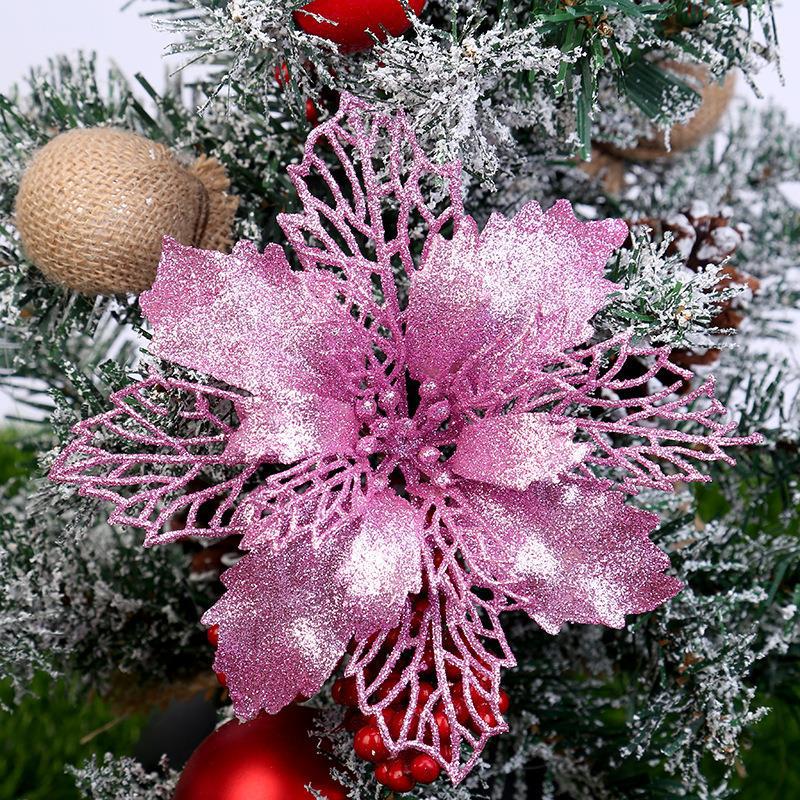 Flores de Pascua artificiales de 6" x 6" 50 piezas para bodas y eventos - Rosa