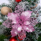 Flores de Pascua artificiales de 6" x 6" 50 piezas para bodas y eventos - Rosa