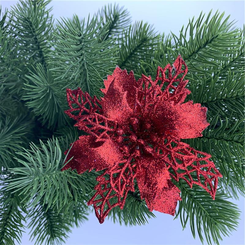 Flores de Pascua artificiales de 6" x 6" 50 piezas para bodas y eventos - Rojo