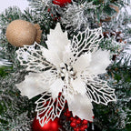 Flores de Pascua artificiales de 6" x 6" 50 piezas para bodas y eventos - Blanco