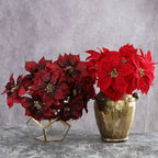 Flores de Pascua artificiales de 12" para decoración del hogar - Rojo 1 (silk)
