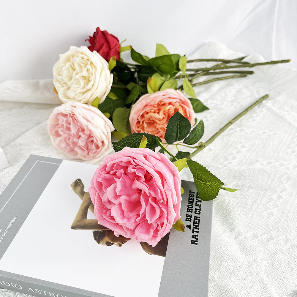 Rosas artificiales con tacto real de 17" para bodas y eventos - Rosa claro