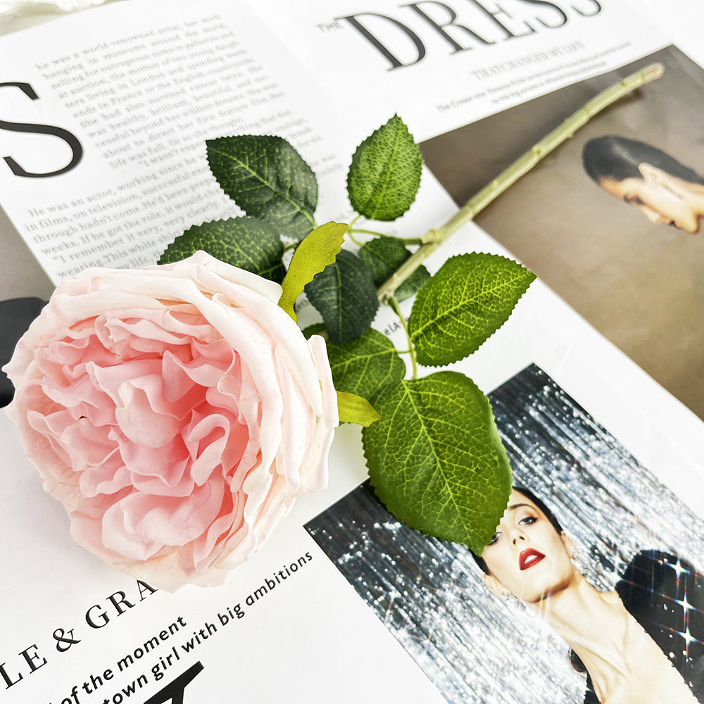 Rosas artificiales con tacto real de 17" para bodas y eventos - Burdeos