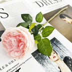 Rosas artificiales con tacto real de 17" para bodas y eventos - Burdeos