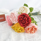 Rosas artificiales con tacto real de 17" para bodas y eventos - Marfil