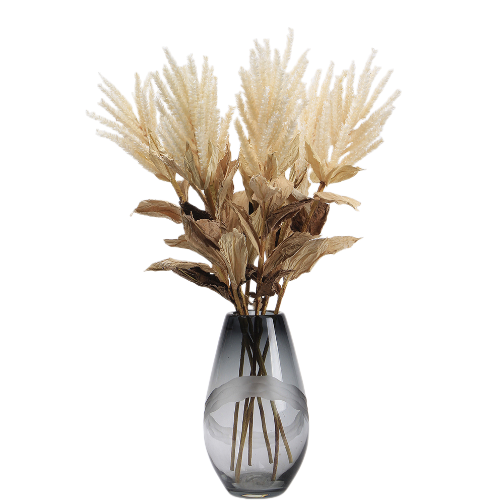 Pampas artificiales con tacto real de 19" x 8" para decoración del hogar, eventos y escaparates - Blanco