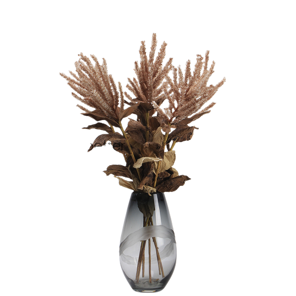 Pampas artificiales con tacto real de 19" x 8" para decoración del hogar, eventos y escaparates - Coffee