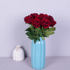 Rosas artificiales de 19" x 4" 10 piezas para bodas y eventos - Degradado azul real