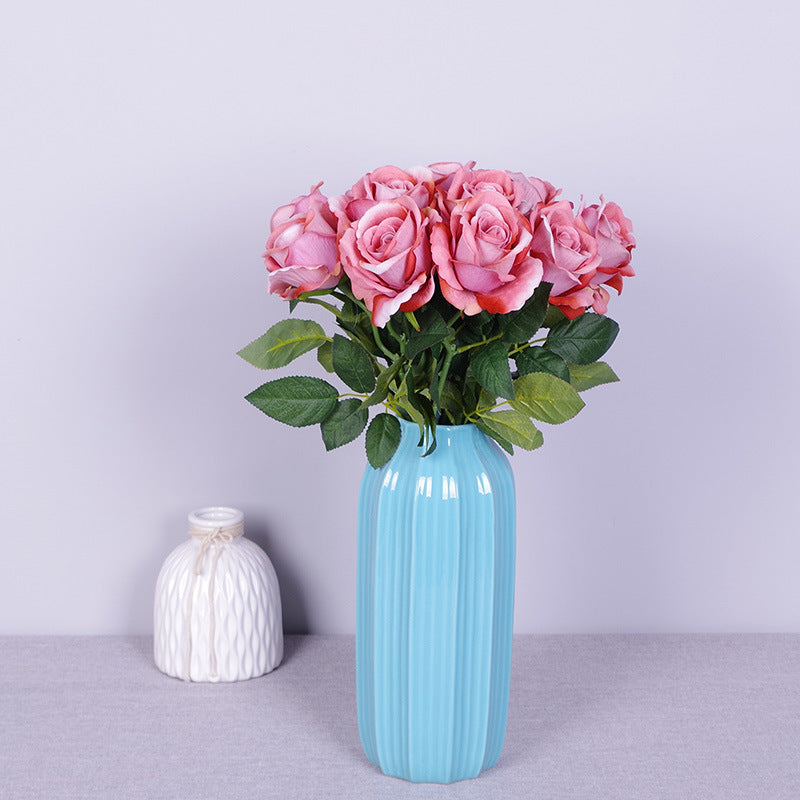 Rosas artificiales de 19" x 4" 10 piezas para bodas y eventos - Fall rosa