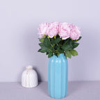 Rosas artificiales de 19" x 4" 10 piezas para bodas y eventos - Degradado rosa