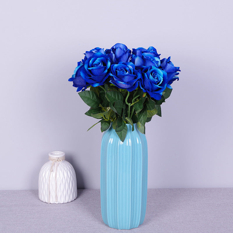 Rosas artificiales de 19" x 4" 10 piezas para bodas y eventos - Gris
