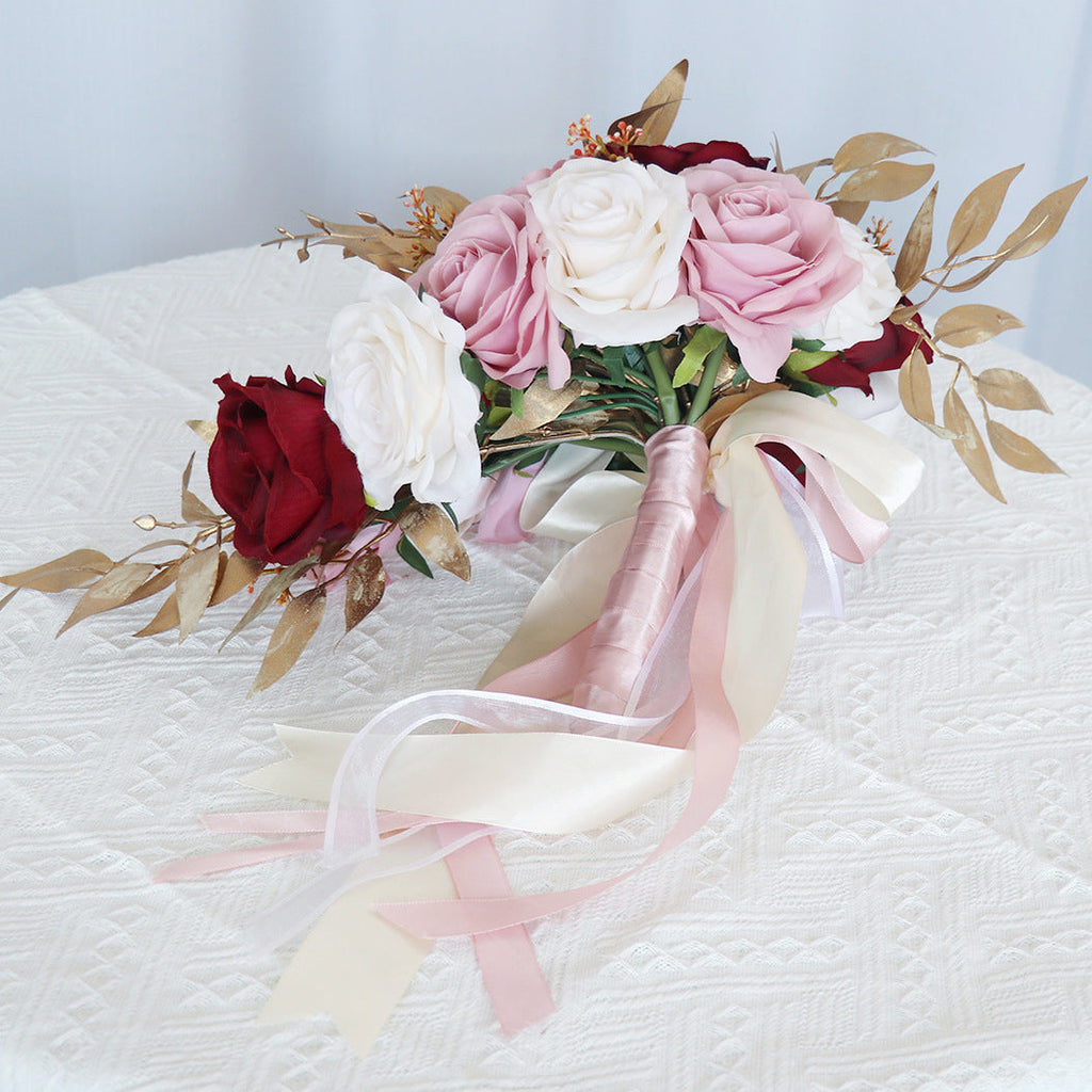 Rosas artificiales de 9" para bodas y eventos